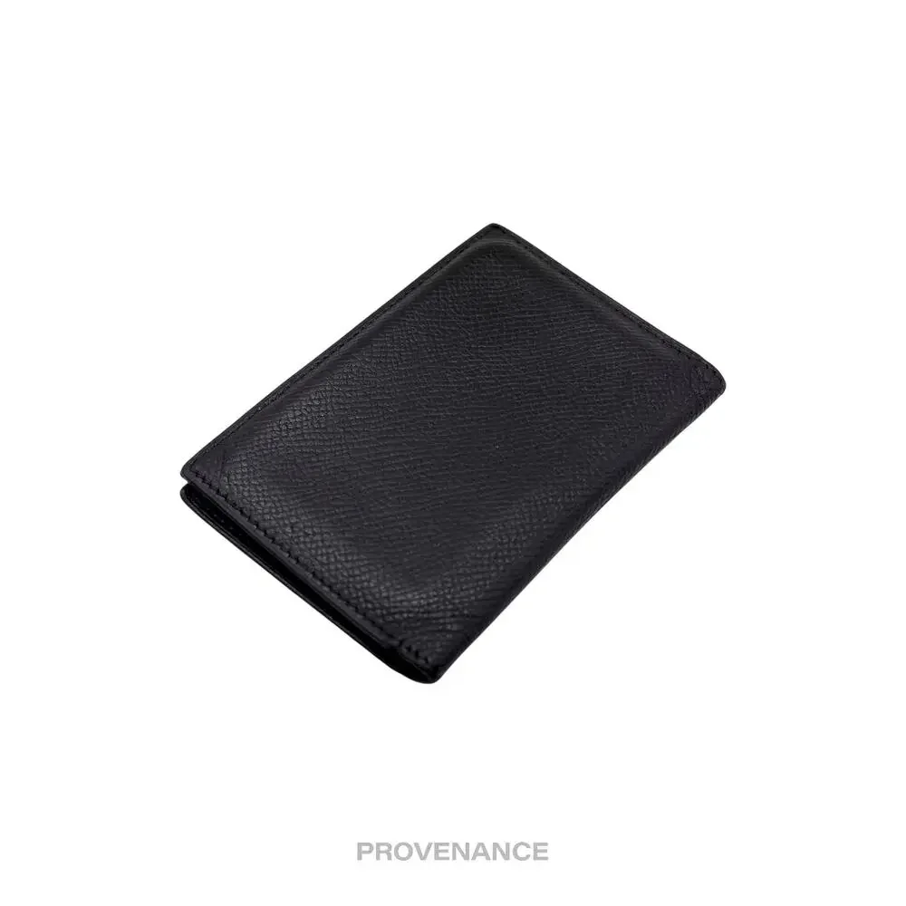 🔴 Hermes MC2 Euclide Card Holder Wallet - Epsom Noir Black